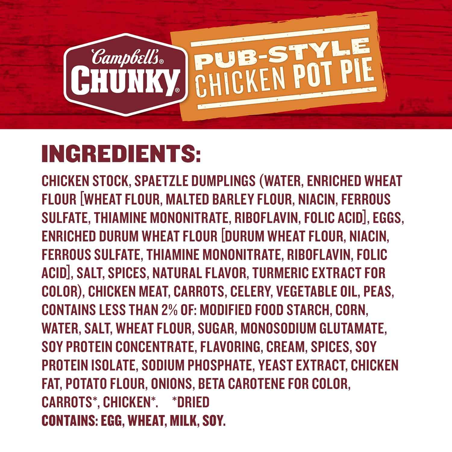 Campbell's Chunky Pub-Style Chicken Pot Pie Soup, 18.8 oz Can – Cold-Weather Weeknight Dinner for Mindful Wind-Down