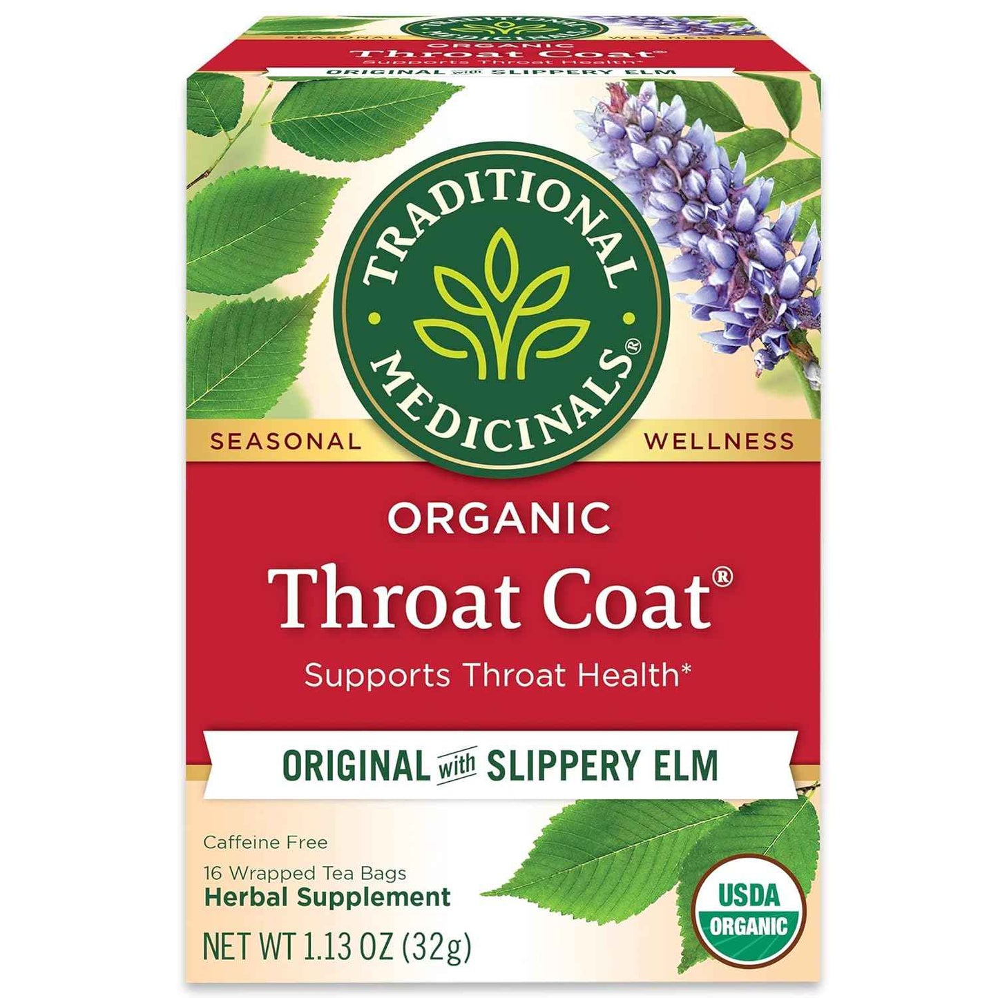 Traditional Medicinals Throat Coat Herbal Tea – Self-Care Gift Basket Addition for Cold and Flu Season