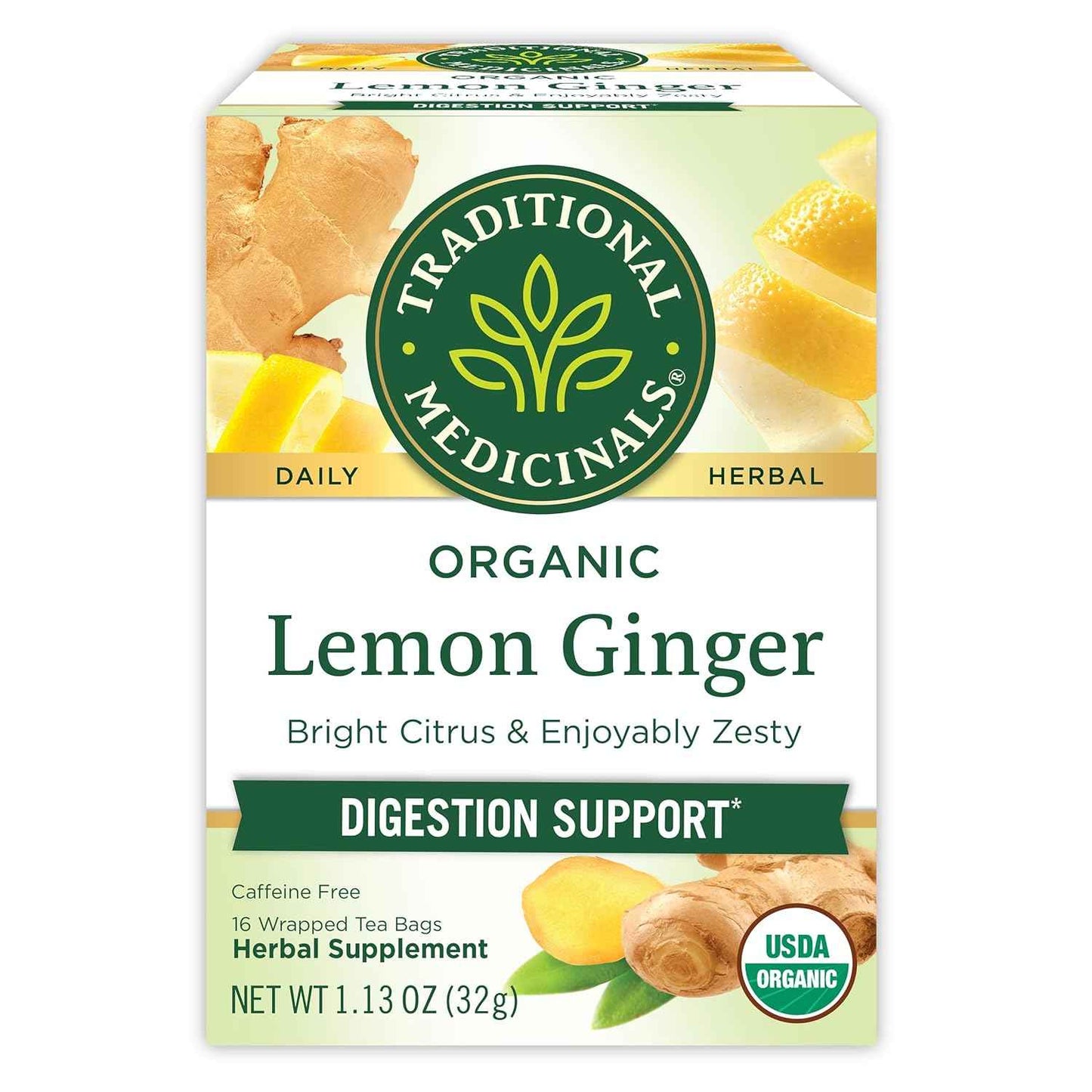Traditional Medicinals Organic Lemon Ginger Tea – Simple USDA Organic Brew for Uncluttered Pantries and Effortless Wellness
