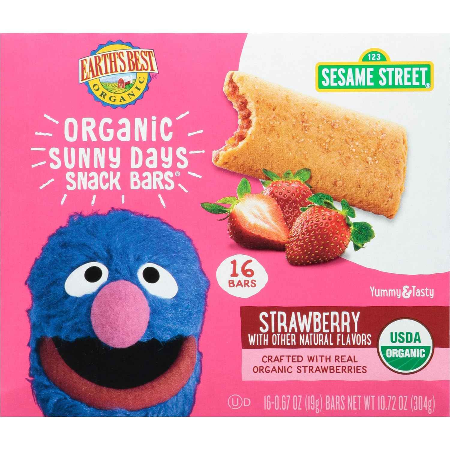 Earth's Best Organic Sunny Days Snack Bars – Safe Organic Snack for Toddlers 2 and Up, Individually Wrapped for Car Rides and Park Outings