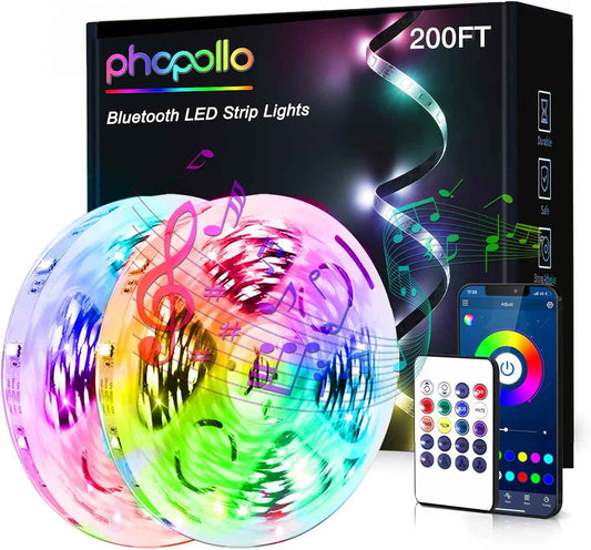 phopollo 24V LED Strip Lights for Kids Bedroom – Touch Safe Color Changing Night Light with App Control and Music Mode