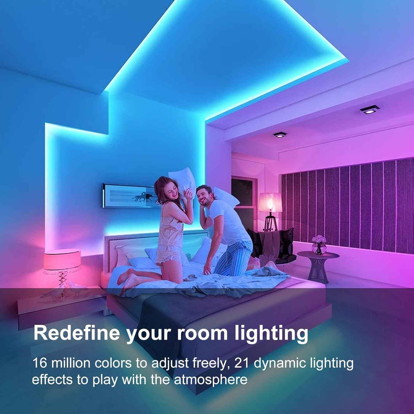 LEBOSP LED Strip Lights – Calming Bedroom Light for Sleep & Wind-Down Routine, Timer