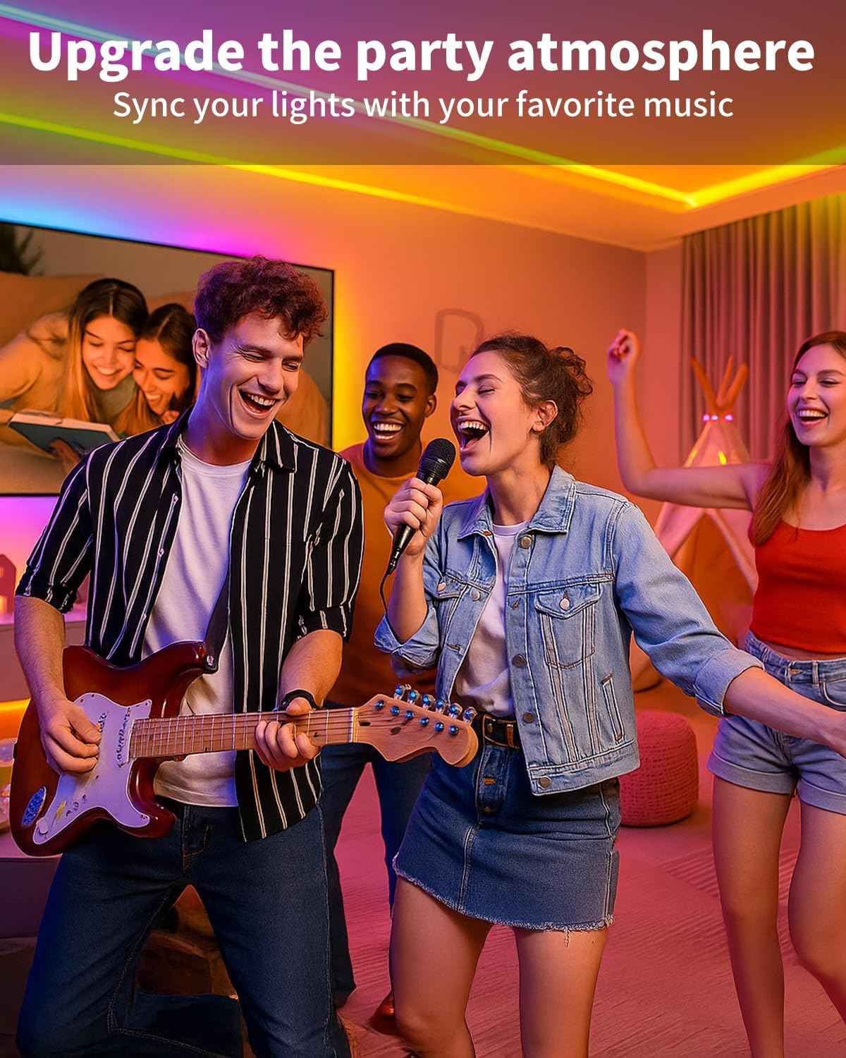 Lumify Smart LED Strip Lights 50FT – Child-Safe Cool-Touch RGB Bedroom Lighting for Girls, Nursery, and Playroom with Auto Shutoff Timer