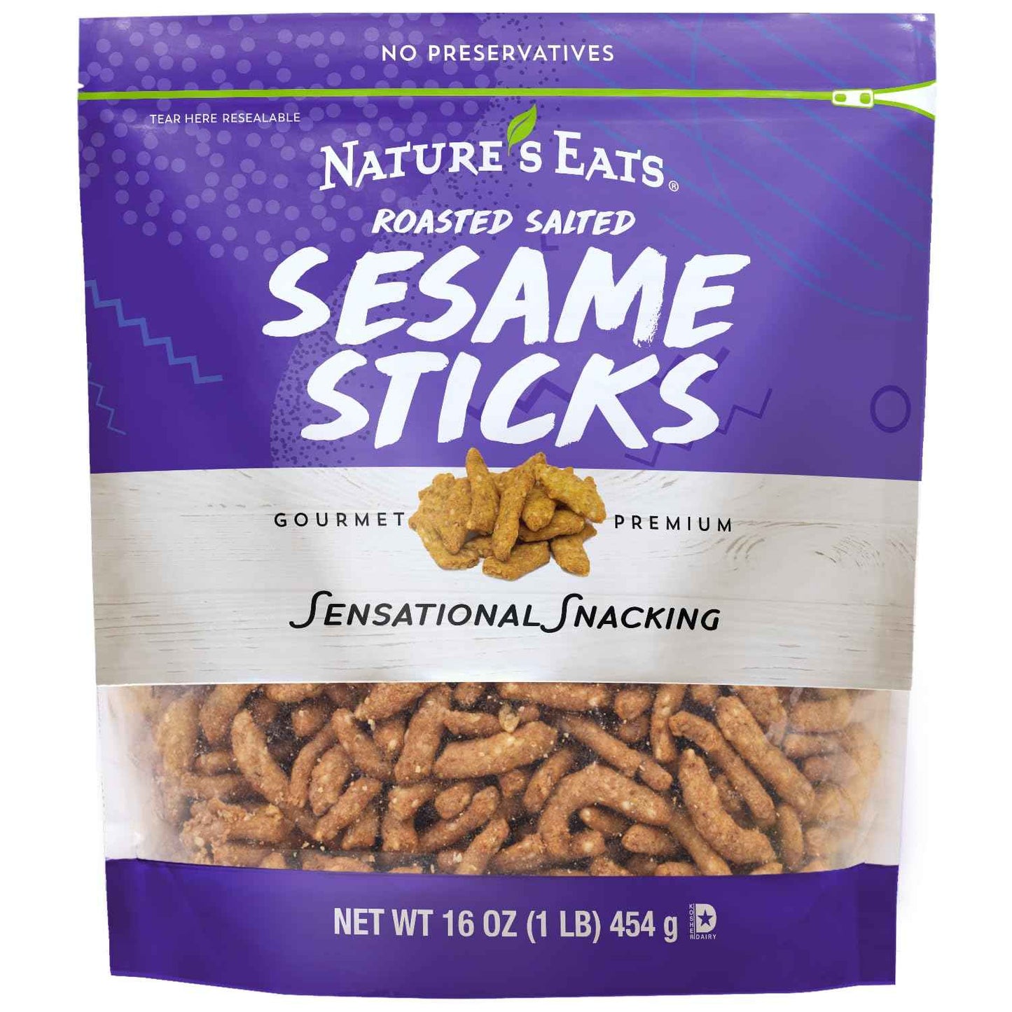 Sesame Sticks 16oz – Hiking Trail Snack for Outdoor Adventures, Lightweight Crunchy Sesame Sticks in Resealable Bag