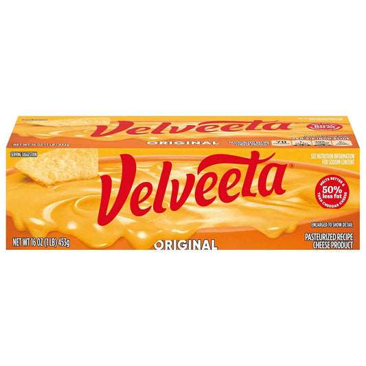 Velveeta Original Cheese Block – Creamy Melt for Kid-Friendly Grilled Cheese and Snacks, 1 lb