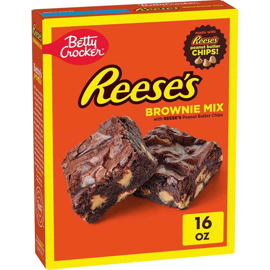 Betty Crocker REESE'S Brownie Mix with Peanut Butter Chips – Fast Dessert for Busy Home Bakers and Dorm Room Baking