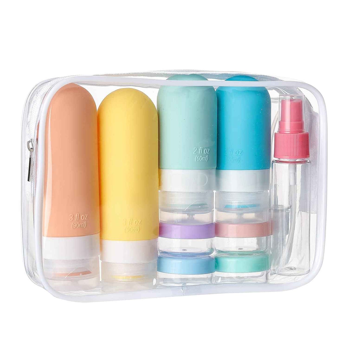 TrailHive Travel Bottles Kit - Birthday Gift for Mom, Stylish Leak Proof Toiletry Set in 9 Colors