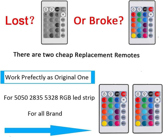 SUPERNIGHT 24-Key RGB Remote – Minimalist Apartment Lighting Controller, Single Compact Dimmer for Clutter-Free LED Strip Setups
