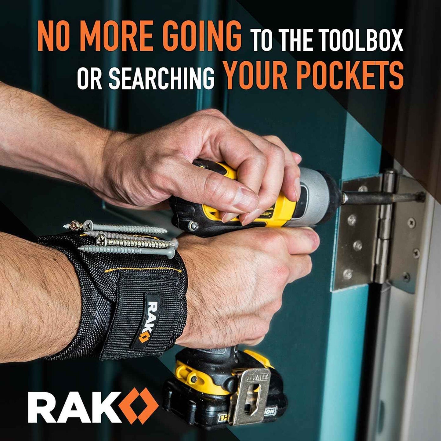 RAK Magnetic Wristband – Outdoor Deck and Fence Building Tool, Wearable Screw and Nail Holder