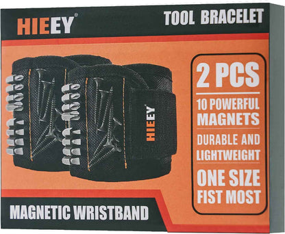 HIEEY 2 Pack Magnetic Wristband for Holding Screws – Thoughtful Birthday Gift for Dad Husband Him, Cool Stocking Stuffer Gadgets for Men Who Have Everything