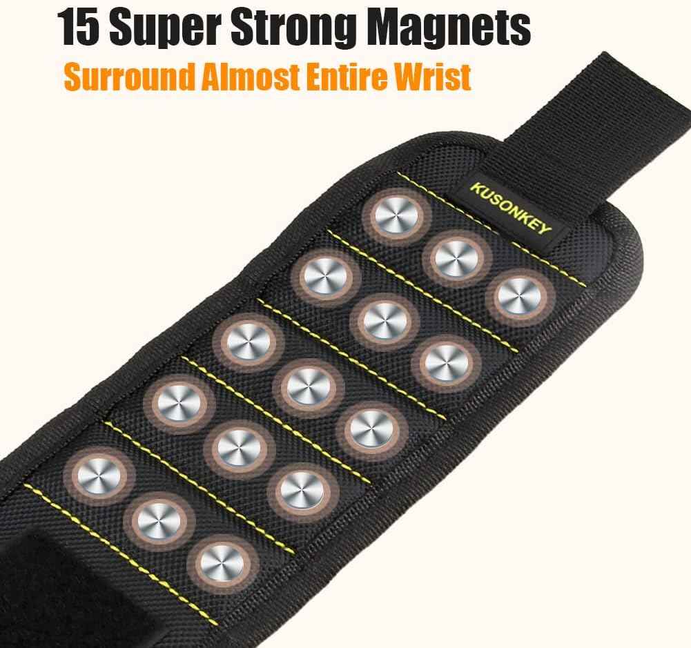 KUSONKEY Magnetic Wristband Tool – Durable Outdoor Deck Building Accessory, 168D Ballistic Polyester Wrist Screw Holder for Exterior Projects