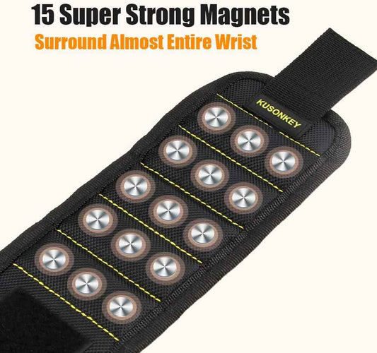 KUSONKEY Magnetic Wristband Tool – Durable Outdoor Deck Building Accessory, 168D Ballistic Polyester Wrist Screw Holder for Exterior Projects