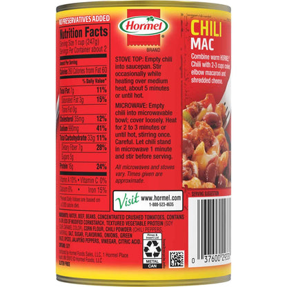 HORMEL Chunky Beef Chili with Beans — Quick Lunch for Home Office and Late-Night Study Sessions