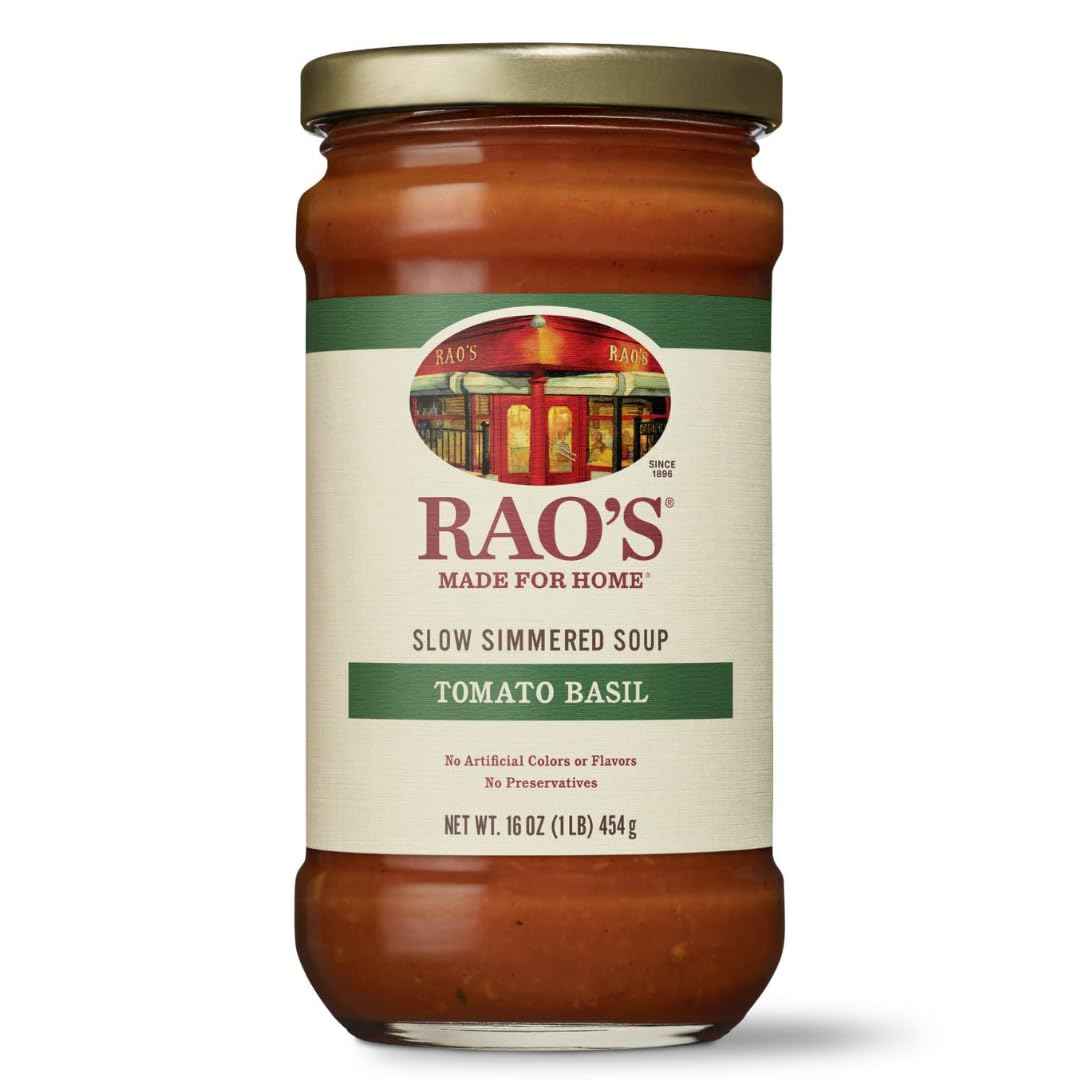 Rao's Made for Home Tomato Basil Soup, 16oz Jar – Fast Heat-and-Serve Lunch for the Home Office