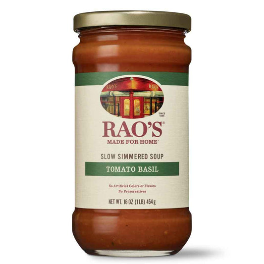 Rao's Made for Home Tomato Basil Soup, 16oz Jar – Fast Heat-and-Serve Lunch for the Home Office