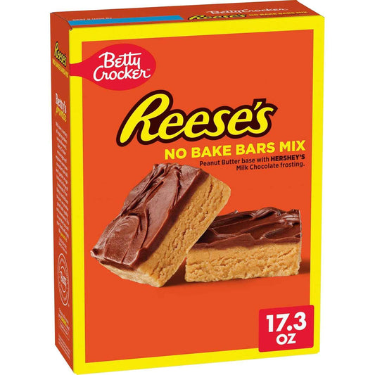 Betty Crocker REESE'S No-Bake Peanut Butter Bars – Low-Mess Desk Treat for Conference Room Meetings, 17.3 oz