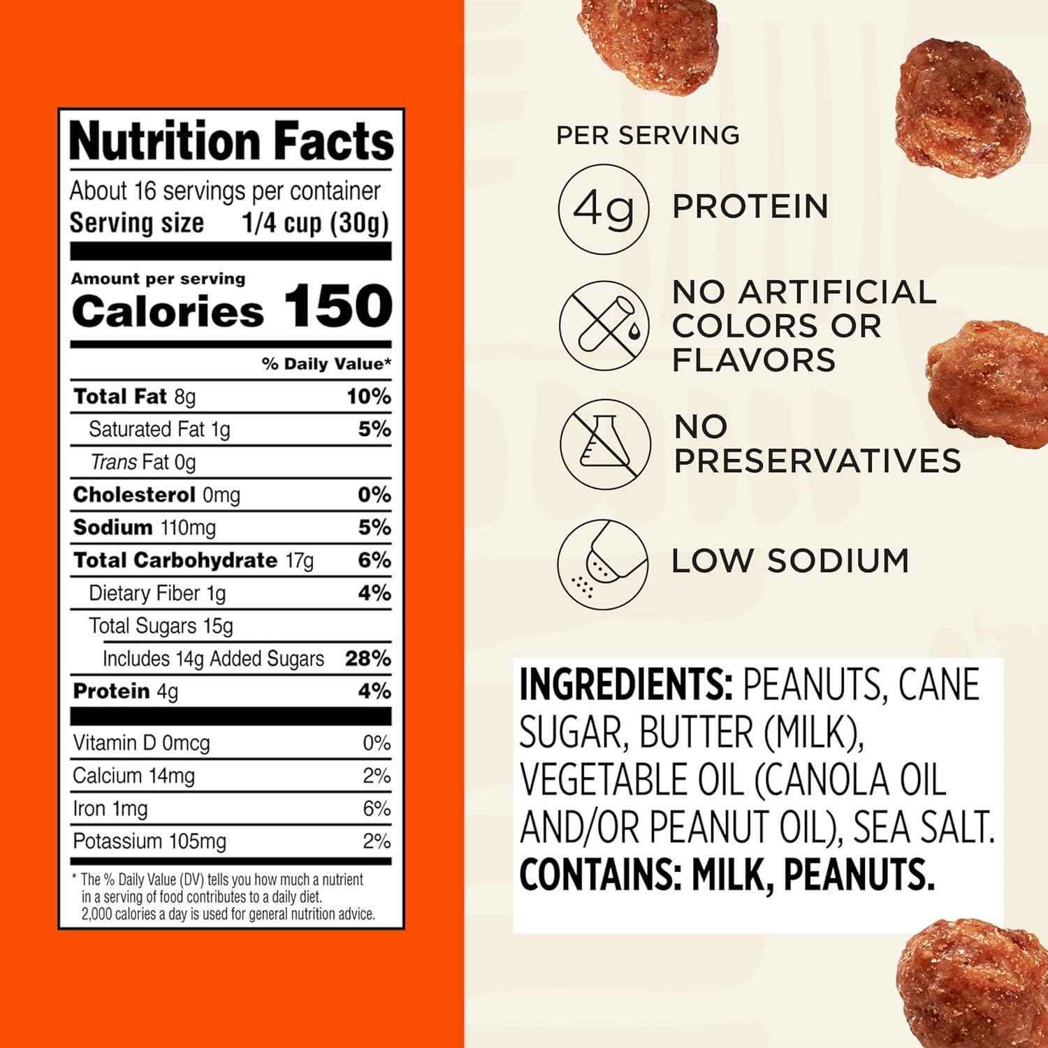 Snak Club Toffee Peanuts – Road Trip Snack for Travelers, Resealable 17 oz Pouch of Praline Toffee Peanuts