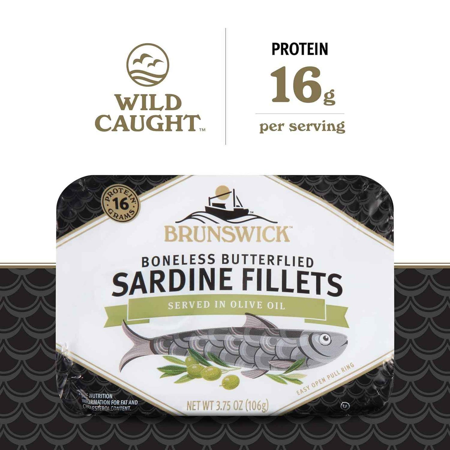 Brunswick Boneless Butterflied Sardine Fillets – Omega-3 Rich Protein for Self-Care Routines