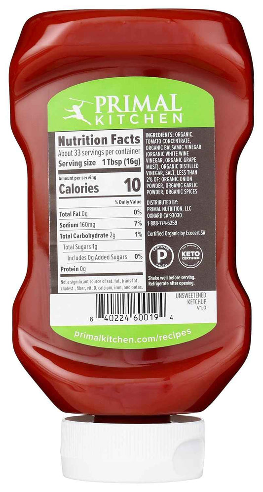 Primal Kitchen Organic Ketchup – Non GMO Verified Clean Label Condiment for Health Conscious Home Cooking