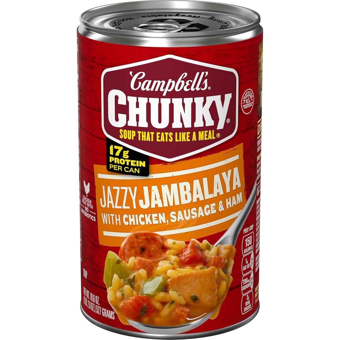 Campbell's Chunky Jambalaya with Chicken & Sausage – Guilt-Free Pantry Meal Prep, 17G Protein Can