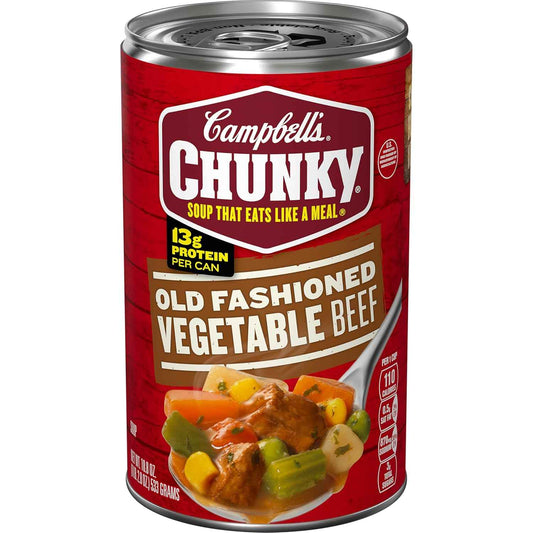 Campbell's Chunky Vegetable Beef Soup, 18.8 Oz Can – Comforting Warm Bowl for Sick Days and Self-Care Rituals