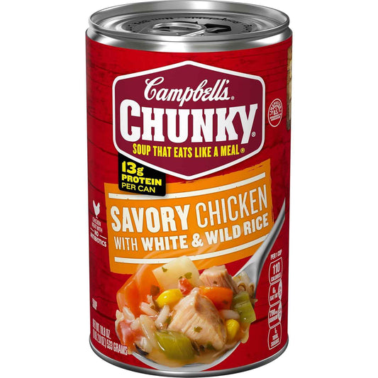 Campbell's Chunky Chicken Rice Soup – Gift-Ready Comfort Food for Housewarmings, Get-Well Visits, and Care Packages, 18.8 Oz