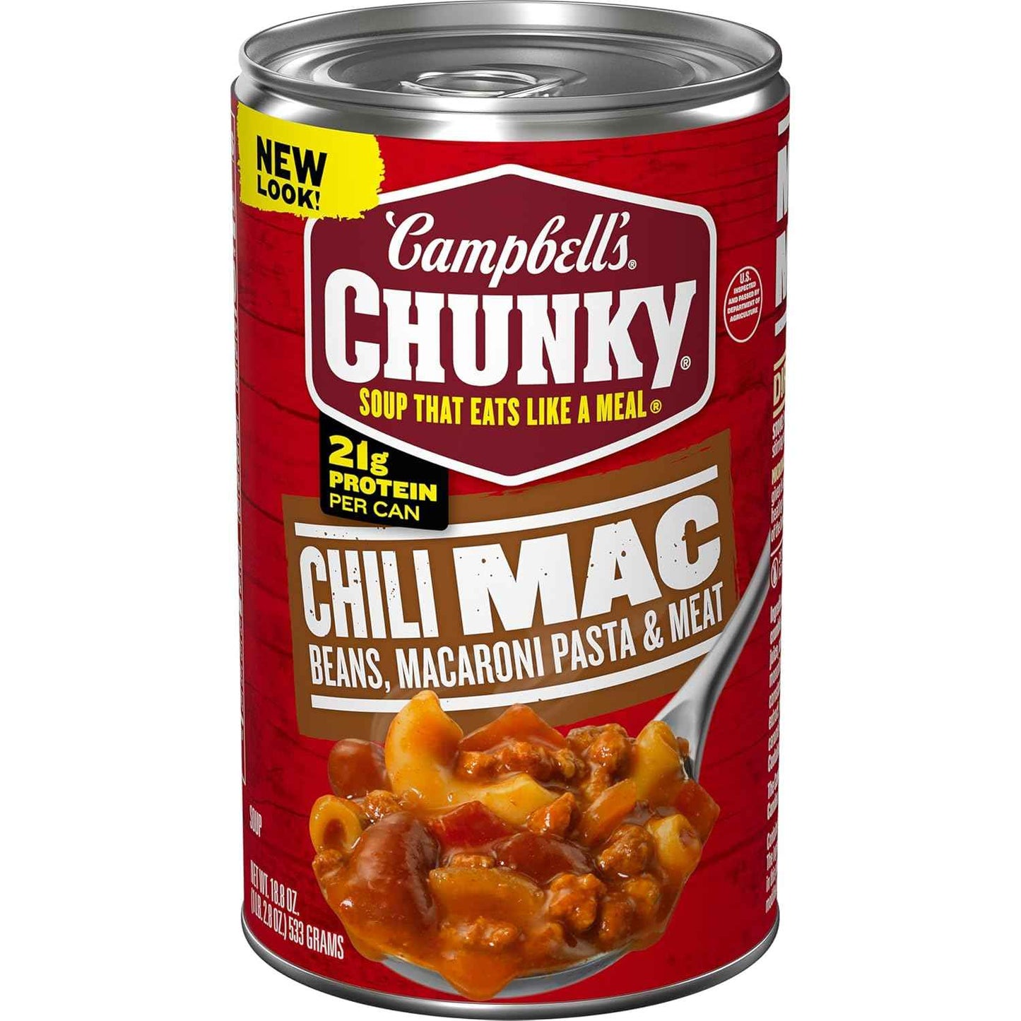 Campbell's Chunky Chili Mac, 18.8 oz Can – High-Protein Heat-and-Eat Meal for Late-Night Shift Workers