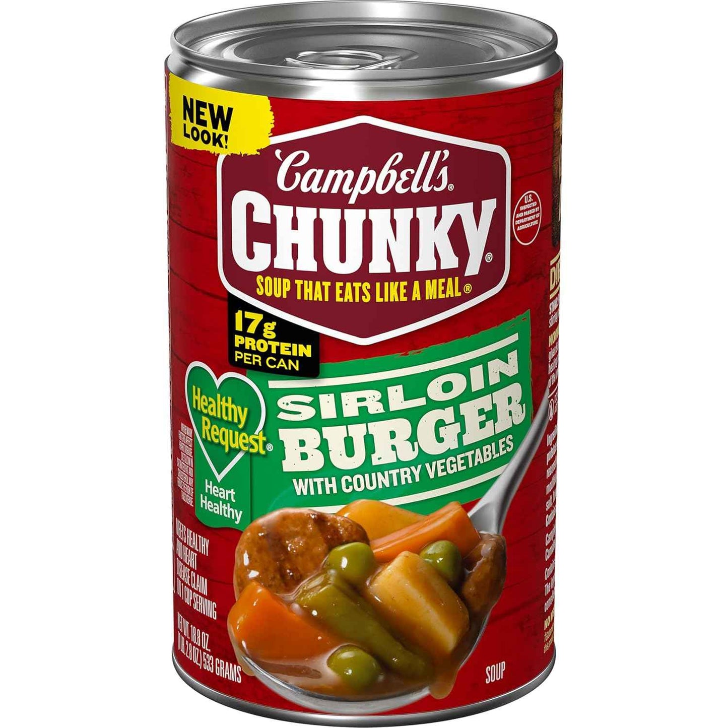 Campbell's Healthy Request Beef Sirloin Vegetable Soup, 18.8 oz – Filling Protein-Rich Weekday Dinner for Picky Eaters and Family Tables