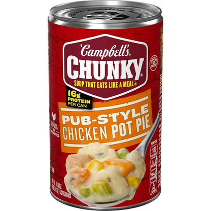 Campbell's Chunky Pub-Style Chicken Pot Pie Soup, 18.8 oz Can – Cold-Weather Weeknight Dinner for Mindful Wind-Down