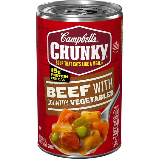 Campbell's Beef Soup with Vegetables – Lightweight No-Refrigeration Meal for Backcountry Huts, 18.8 Oz