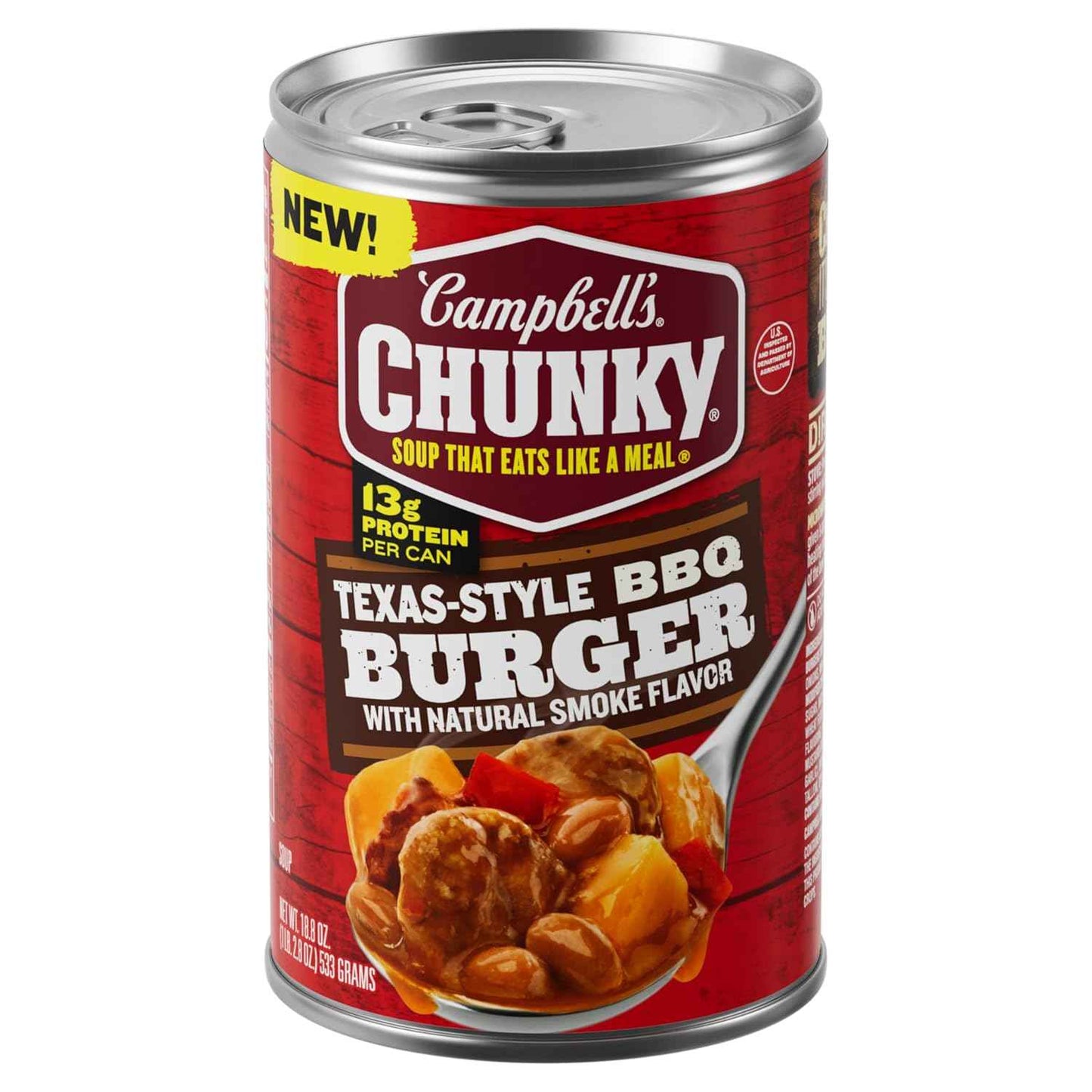 Campbell's Chunky BBQ Burger Soup – Mindful Pantry Meal for Solo Wind-Down, 18.8 oz Can