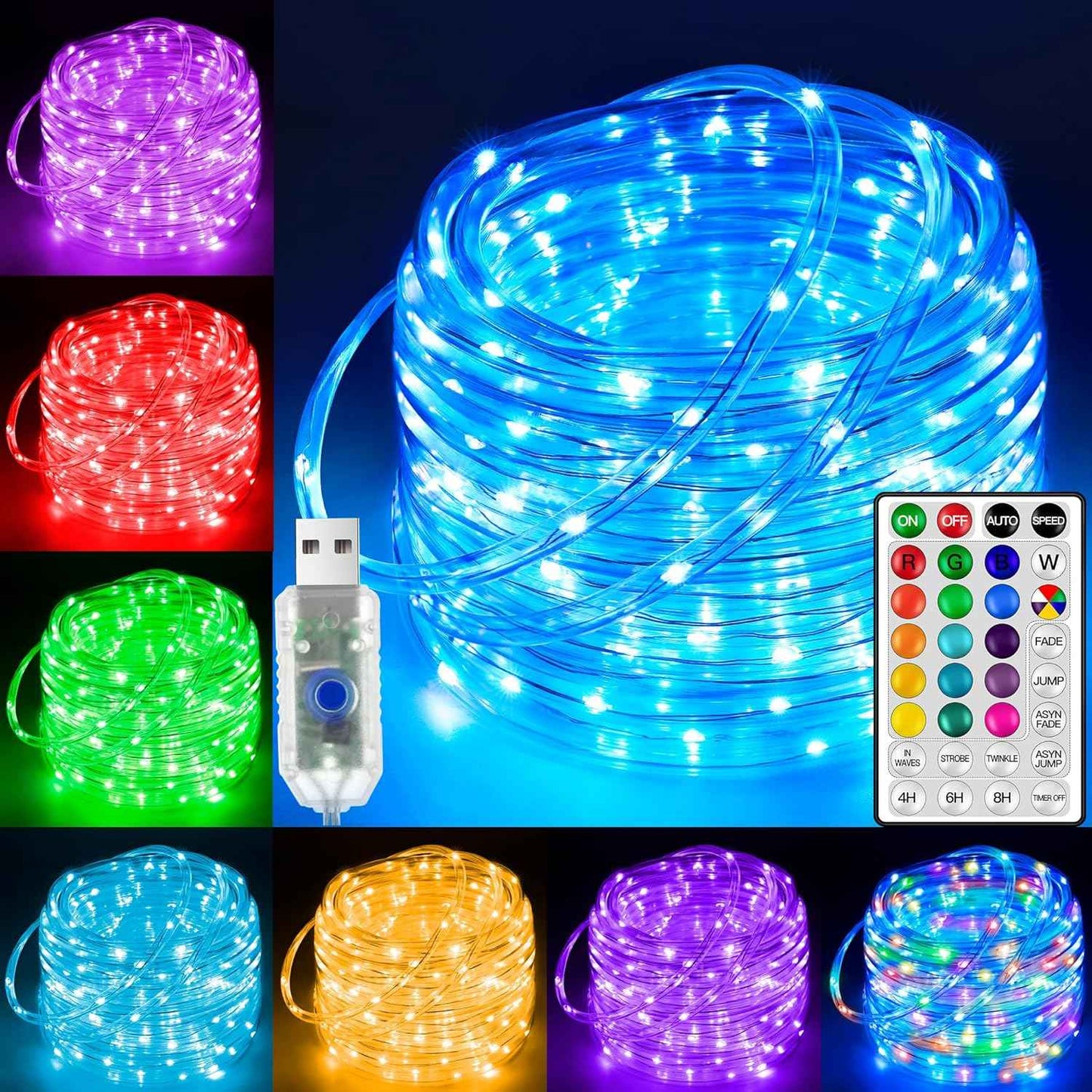 Ollny Color Changing Rope Lights – Thoughtful Birthday Gift for Her, 33FT LED Strip with Remote for Home Glow