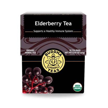 Buddha Teas Elderberry Herbal Tea Box – Elegant Housewarming and Holiday Present for Tea Lovers