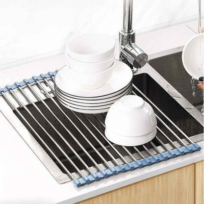 MECHEER Roll-Up Dish Drying Rack – Portable Outdoor Sink Accessory for Camping and Picnics