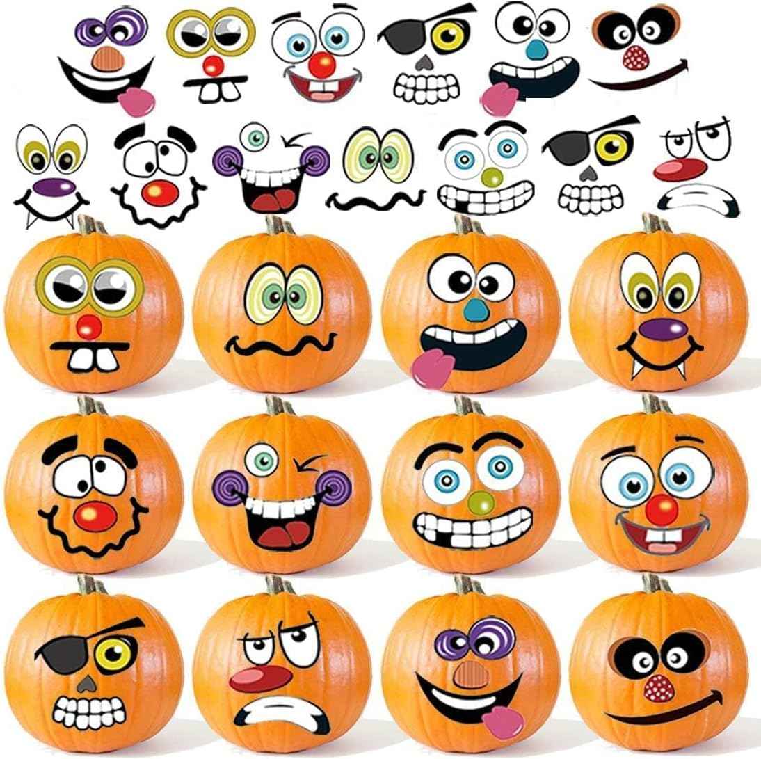 MiniPumpkin Peel-and-Stick Faces – Sharp-Tool-Free Pumpkin Decorating for Worry-Free Halloween