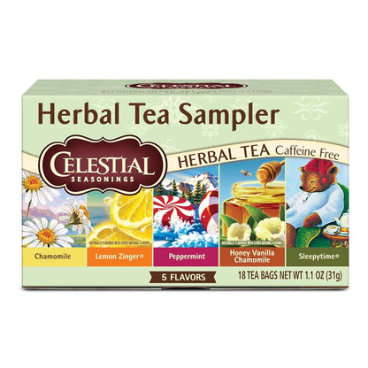 Celestial Seasonings Caffeine-Free Herbal Tea Box – Recyclable Paperboard Packaging for the Clutter-Free Pantry, 5 Blends