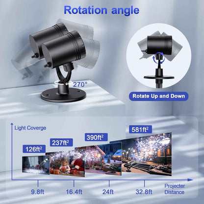 MuliVid Snowfall LED Projector – Stylish Indoor Home Decor for Holiday Season, Four Dynamic Patterns for Cozy Atmosphere