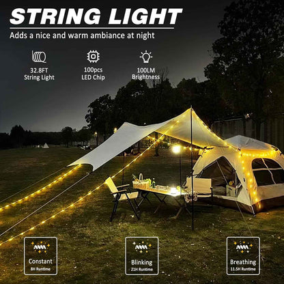DIBMS String Lights with Lantern – Cozy Bedroom and Living Room Decor with Warm and RGB Mood Lighting