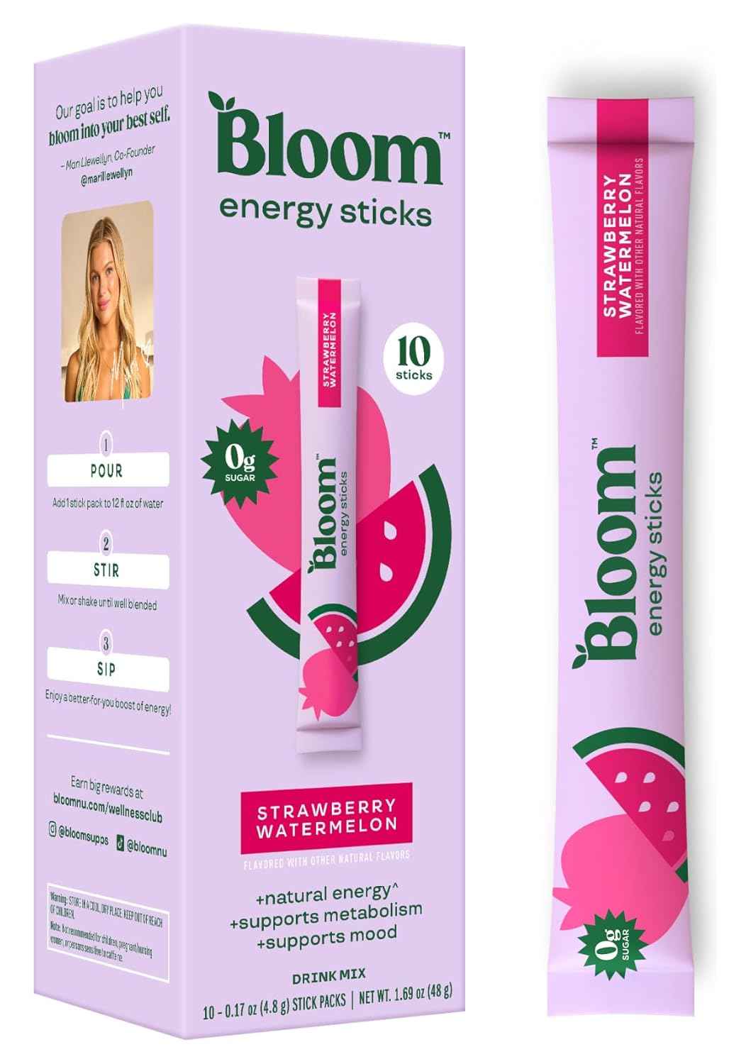 Bloom Nutrition Green Tea Energy Mix – L-Theanine Focus Blend for a Calming Daily Self-Care Routine