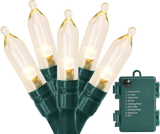 [Brand] Battery String Lights 50 LED – Weatherproof Outdoor Lights for Bushes, Fences and Pergolas