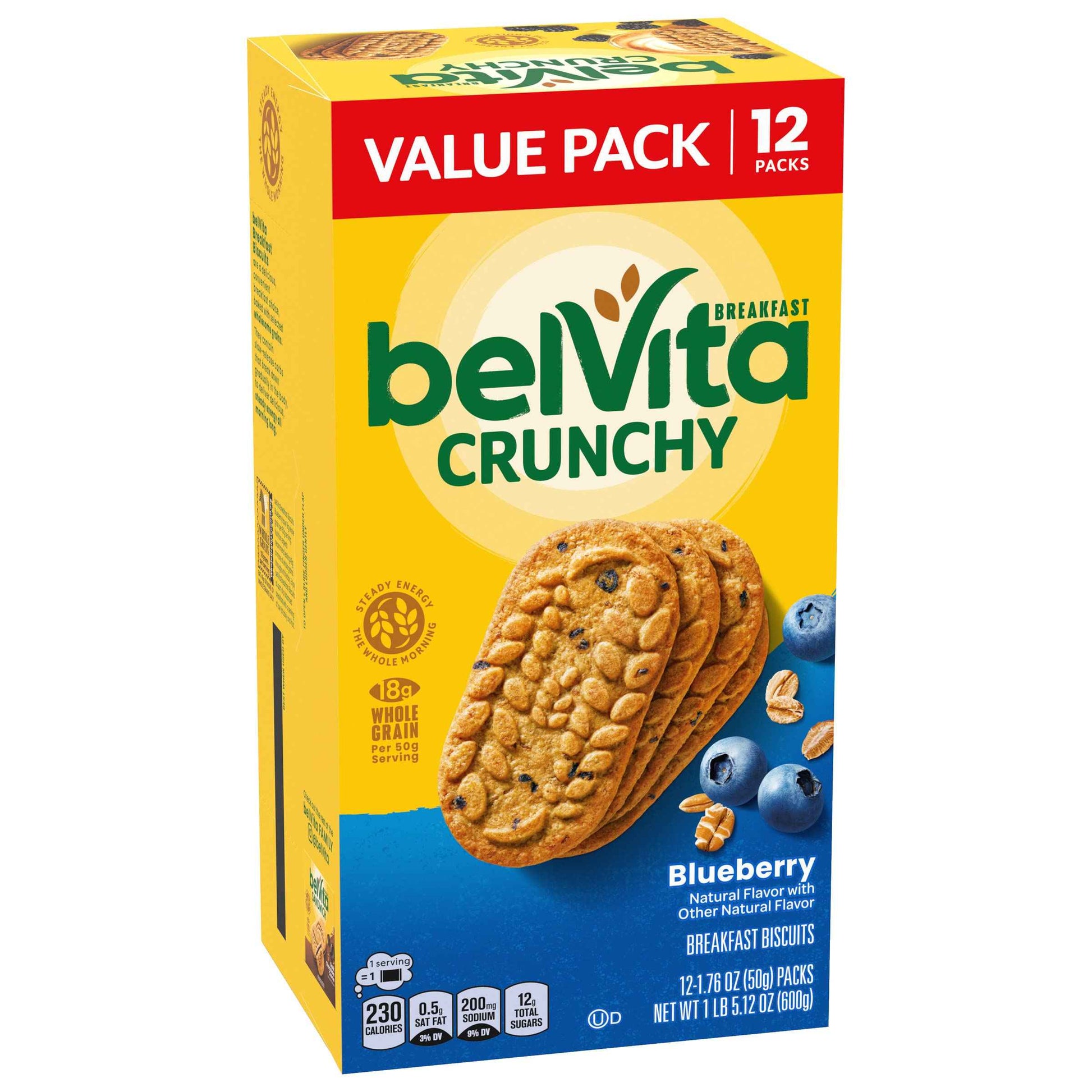 belVita Blueberry Breakfast Biscuits – Commute Snack for Professionals, Slow-Release Carbs for Long Meetings