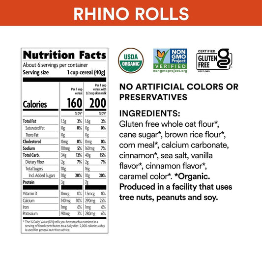 EnviroKidz Organic Rhino Rolls Cereal – Portable Gluten Free Camping Breakfast for Family Road Trips and Cabins