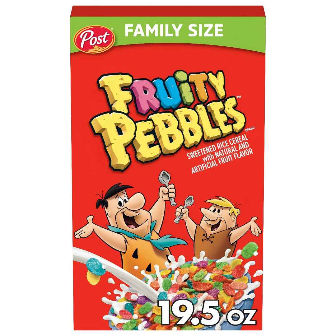 Post Fruity Pebbles Cereal – Gluten Free Kids Breakfast for Family Breakfast Table