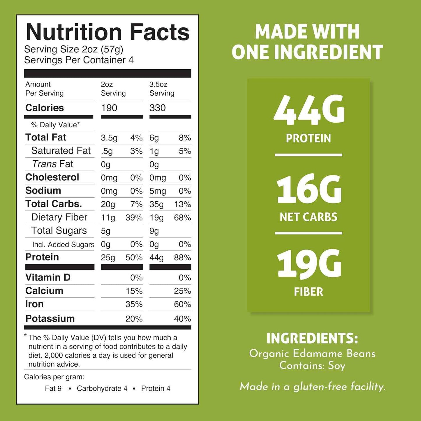 The Only Bean Edamame Fettuccine Gift Set for the Health Conscious Foodie, Organic Protein Pasta