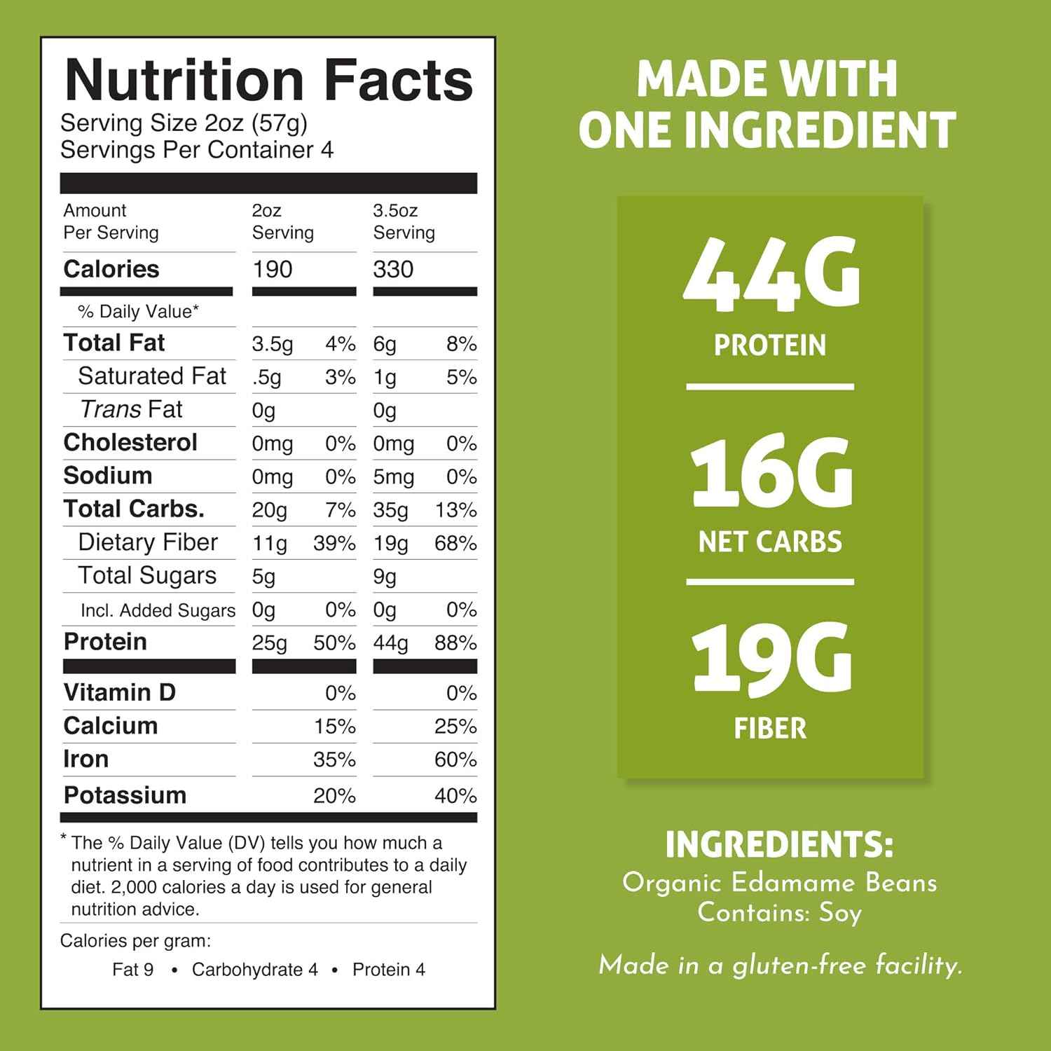 The Only Bean Edamame Fettuccine Gift Set for the Health Conscious Foodie, Organic Protein Pasta
