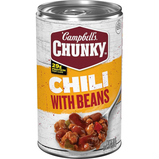 Campbell's Chunky Roadhouse Chili with Beans – Cozy Comfort Bowl for Cold Winter Self-Care, 19 oz Can
