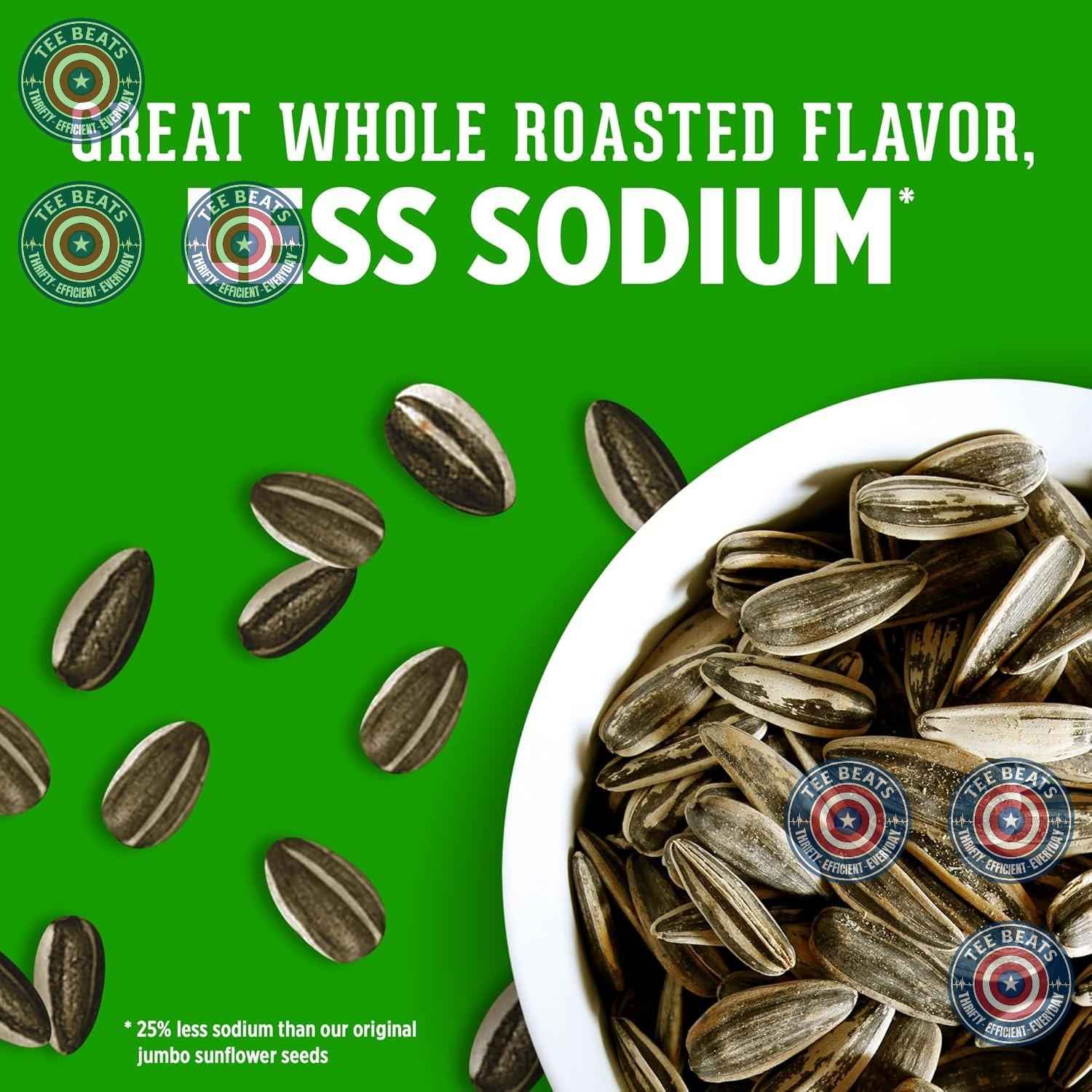 DAVID Roasted and Salted Low Sodium Seeds – Office Desk Snack for Blood Pressure Management, 16oz