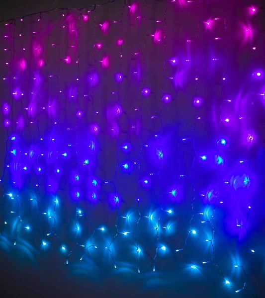 Glowave Ombre Fairy Curtain Lights – Aesthetic Bedroom & Dorm Room Decor, Dimmable LED Window Curtain with 192 Bulbs