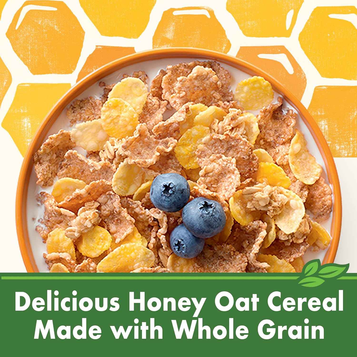 Cascadian Farm Honey Oat Crunch – Clean-Ingredient Cereal for the Clutter-Free Counter, 13.5 oz
