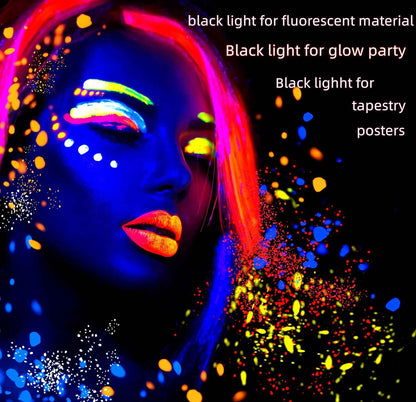 THLITURE Black Light Bar – Flameless UV Lighting Safe Around Kids, Pets, and Curtains, Cool-Touch 1ft LED 2 Pack